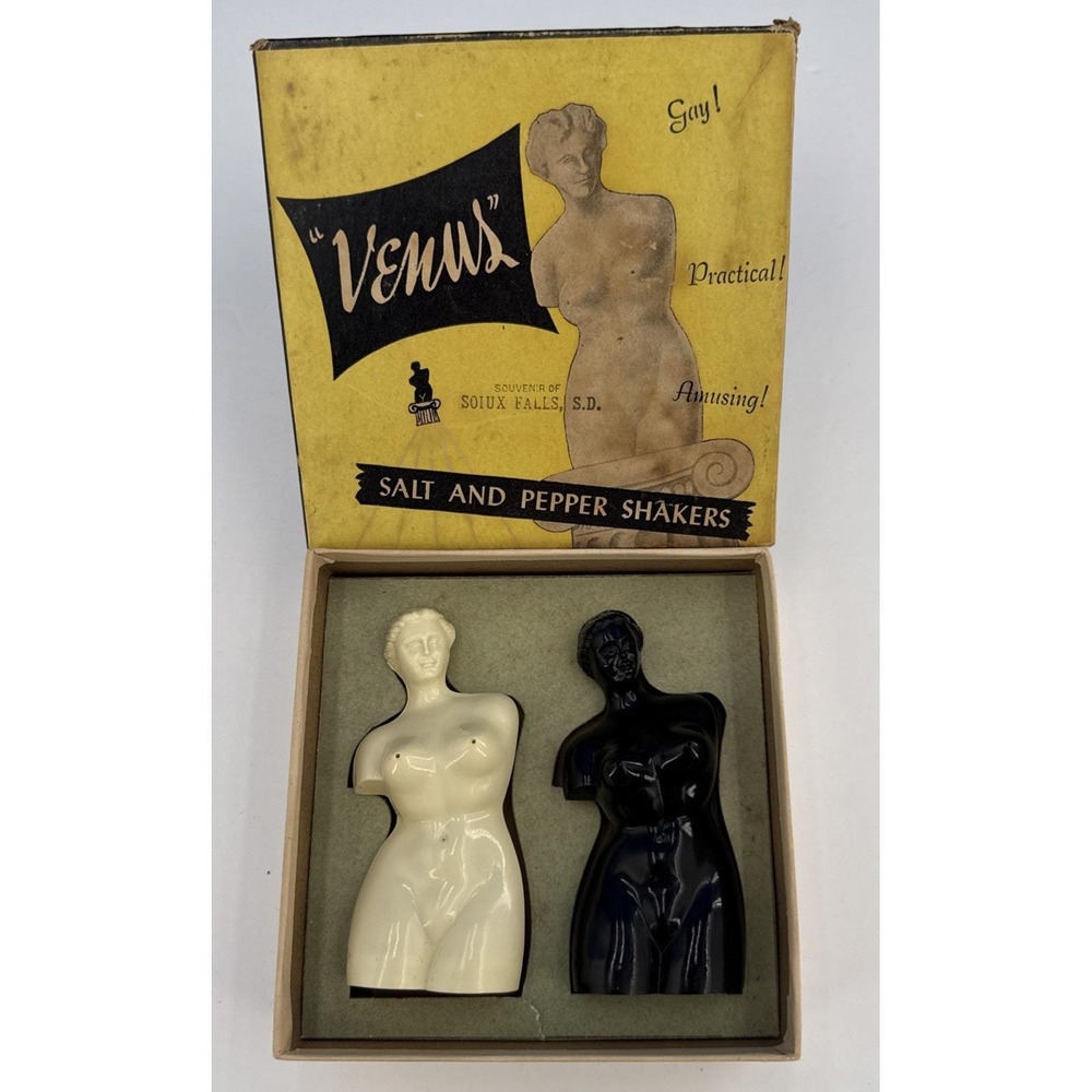 Vintage 1948 H Fishlove Venus De Milo Salt Pepper Shakers Boxed No 612 MCM
